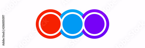 3 components chart make up something. Modern business circle infographics three options banner. Vector layout piece chart workflow. 3 piece diagram number component. Three step up options web design