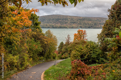 Autumn View of Lake Otsego with Cloudy Skies