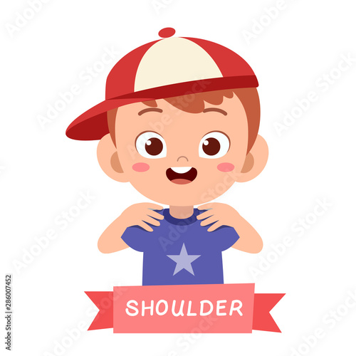 kid pointing body part vector