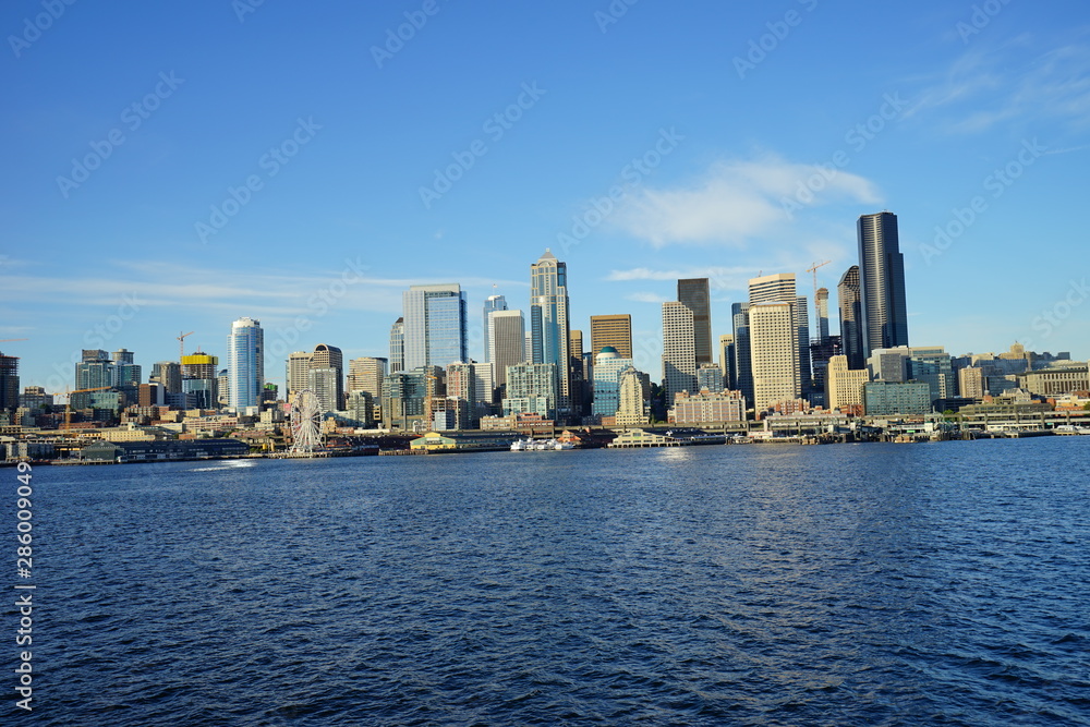Beautiful waterfront building of Seattle, in Washington State Beautiful waterfront building of Seattle, in Washington State