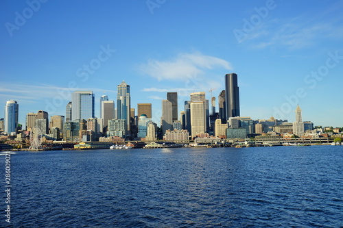 Beautiful waterfront downtown of Seattle, in  Washington State © Feng