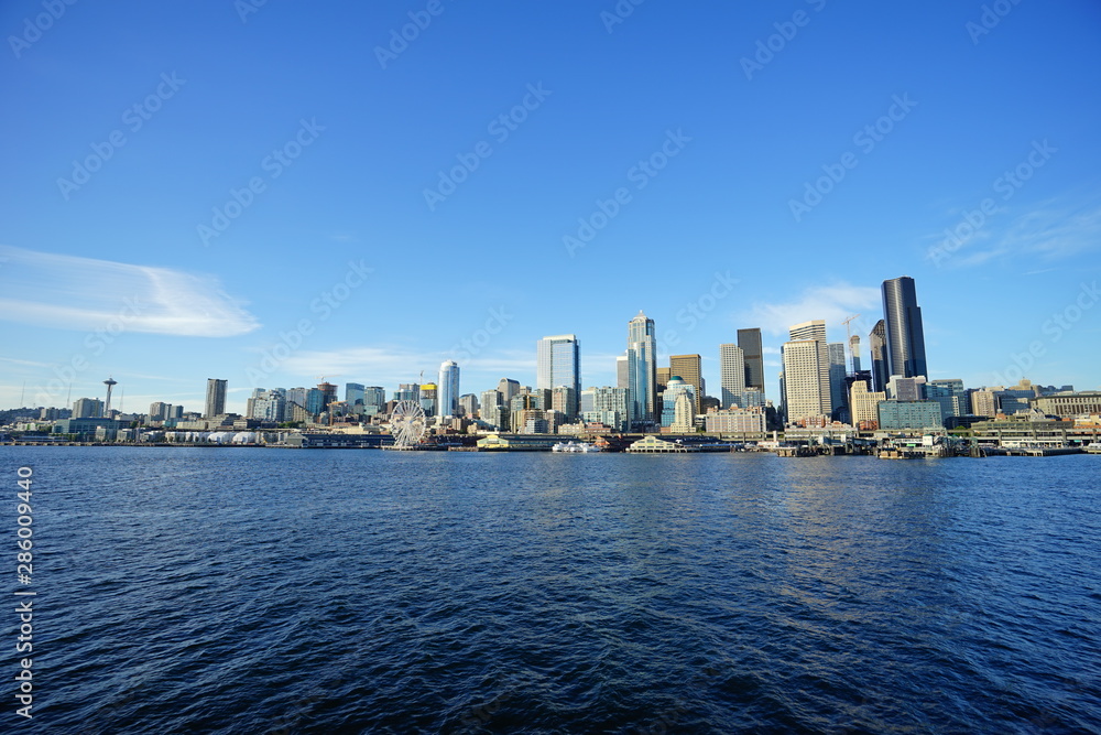 Beautiful waterfront building of Seattle, in Washington State	