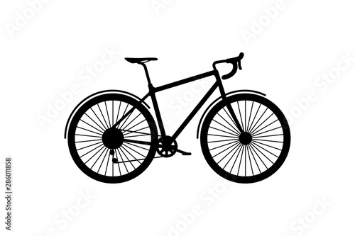 Road sports bike on a white background. Environmentally friendly transport for outdoor activities. Flat illustration EPS10.