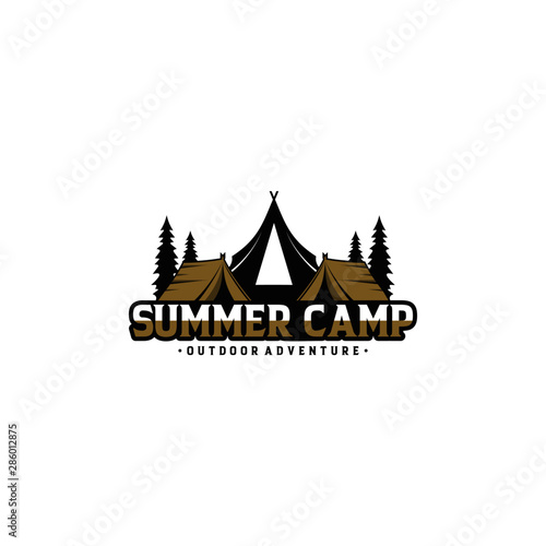 Vintage Summer Camp Logo Template