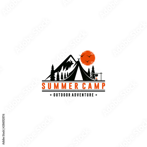 Vintage Summer Camp Logo Template