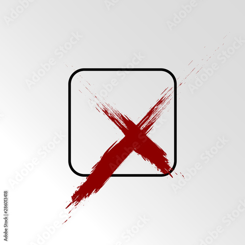 X Marks. Red crossed icon. Flat Symbol Style. Vector illustratio