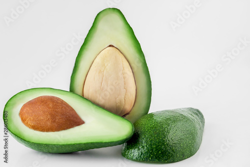 Avocado on white background close up