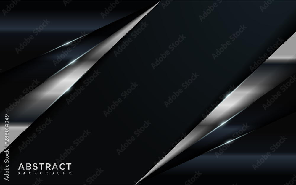 Realistic navy blue combine with silver and black line textured overlap layer background Realistic navy blue combine with silver and black line textured overlap layer background