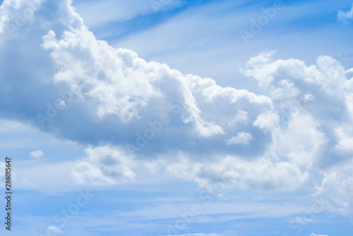 Cumulus clouds in the blue sky in summer