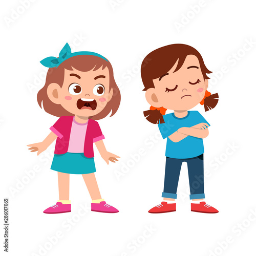 kid bully friend bad behavior vector