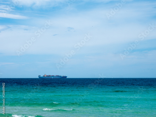 A distant ship in the Atlantic Ocean, Florida. © christian