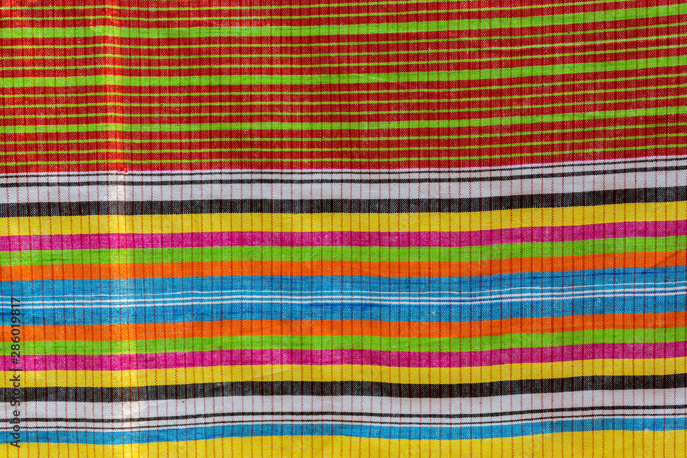 Multicolor Pure cotton Gamucha(Bath Towel) Check Fabrics Close-up. Multicolor Pure cotton Gamucha(Bath Towel) Check Fabrics Close-up.