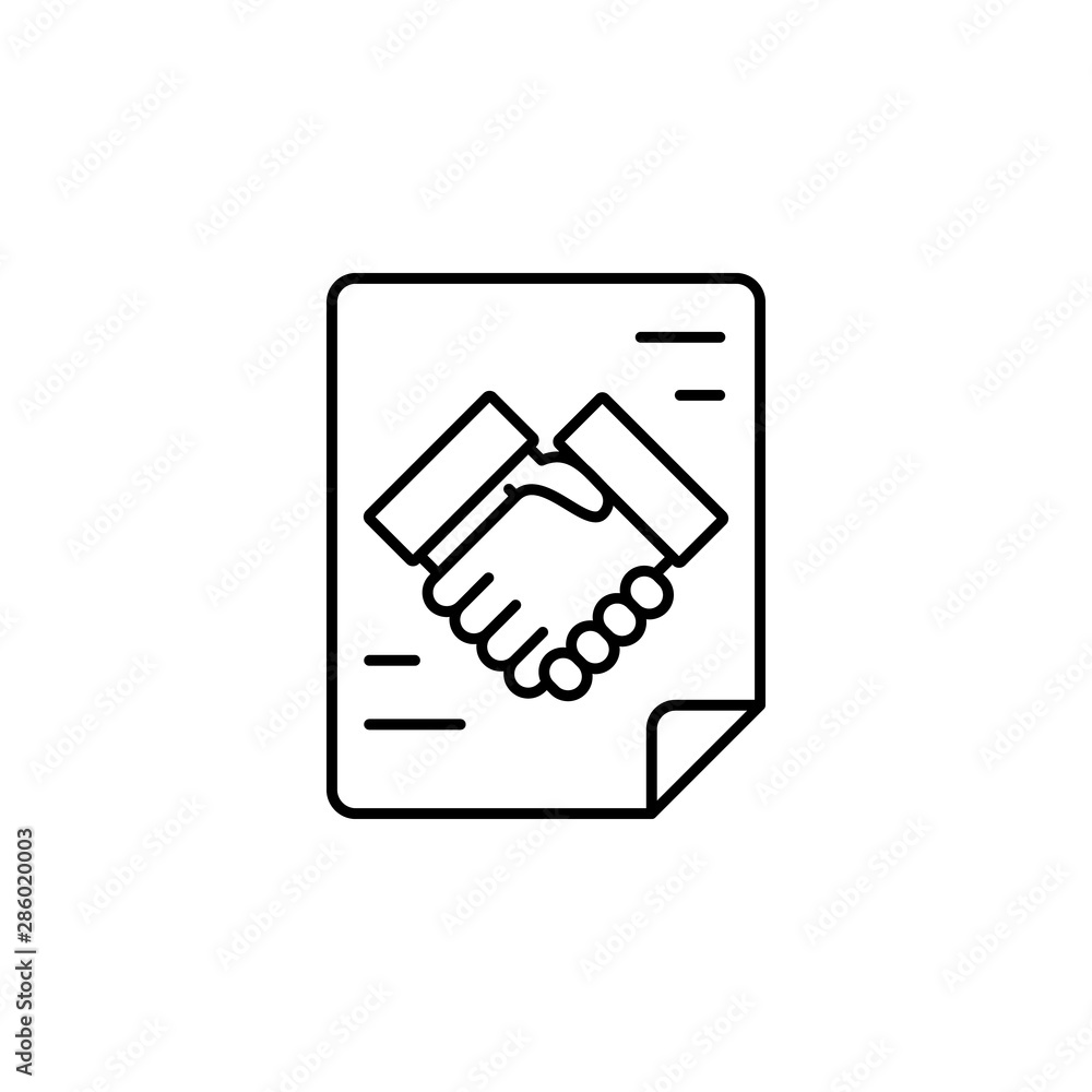 Handshake, file icon. Element of business company icon Handshake, file icon. Element of business company icon