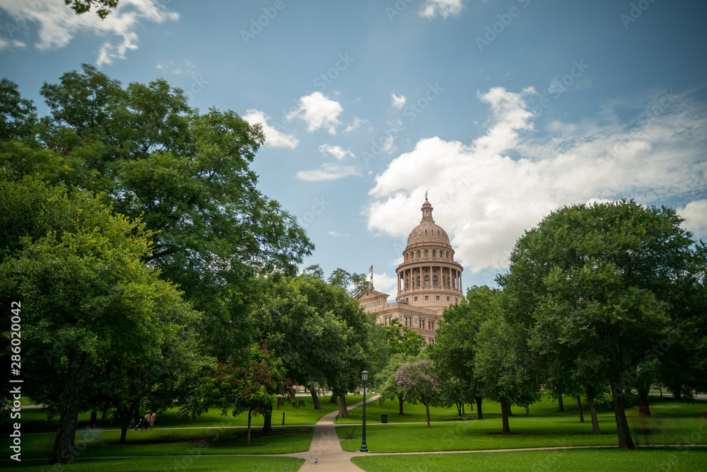 View of the Austin Texas Capitol From the City Park