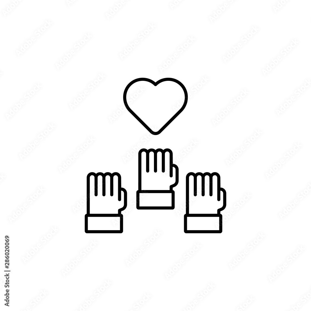 Teamwork, business, arms up, heart icon. Element of business company icon Teamwork, business, arms up, heart icon. Element of business company icon