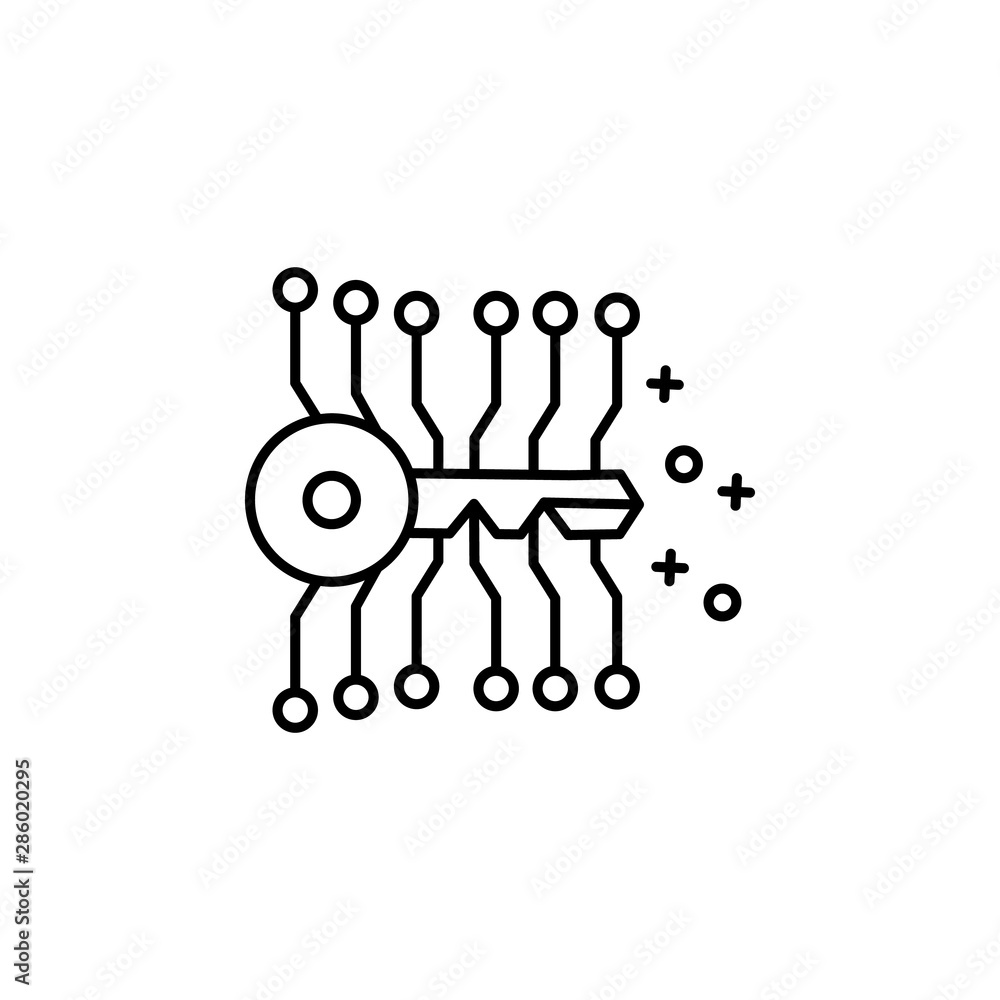Fotografie Hacker smart key chip icon. Element of cyber security icon