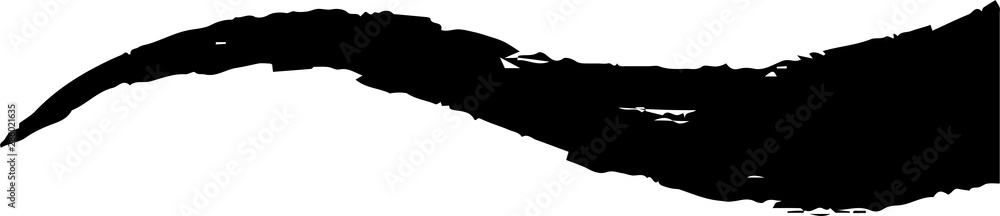 Hand-painted black brushstroke wave line Hand-painted black brushstroke wave line