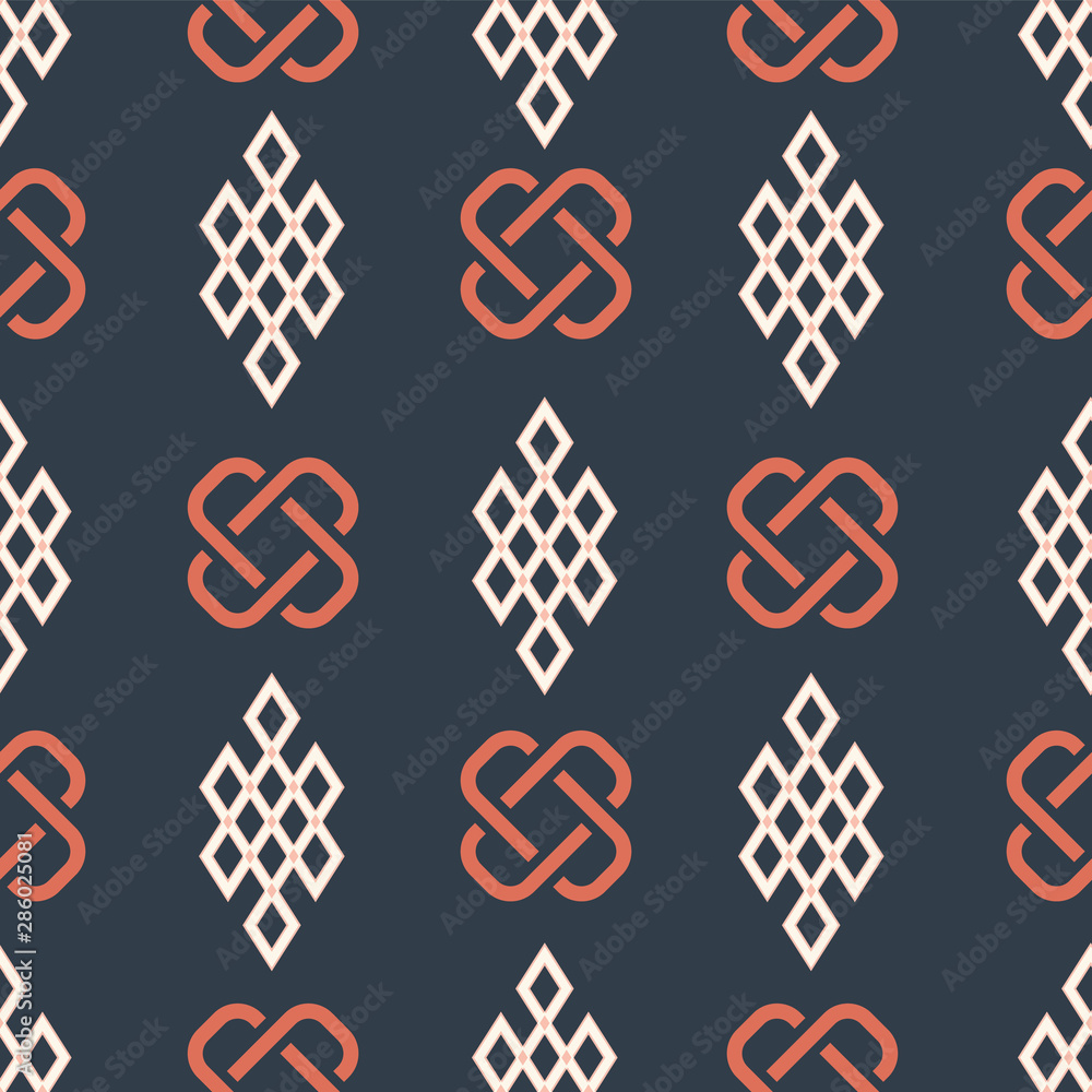 illustration of traditional symbol and ornaments. Seamless repeat pattern. illustration of traditional symbol and ornaments. Seamless repeat pattern.