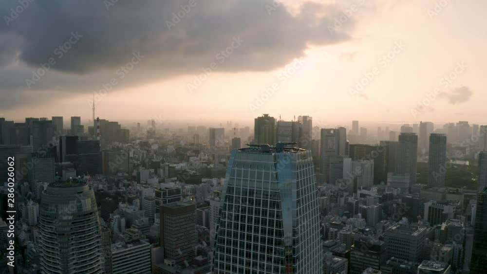 Tokyo skyline at sunrise, Japan - 4k Aerial drone footage Tokyo skyline at sunrise, Japan - 4k Aerial drone footage