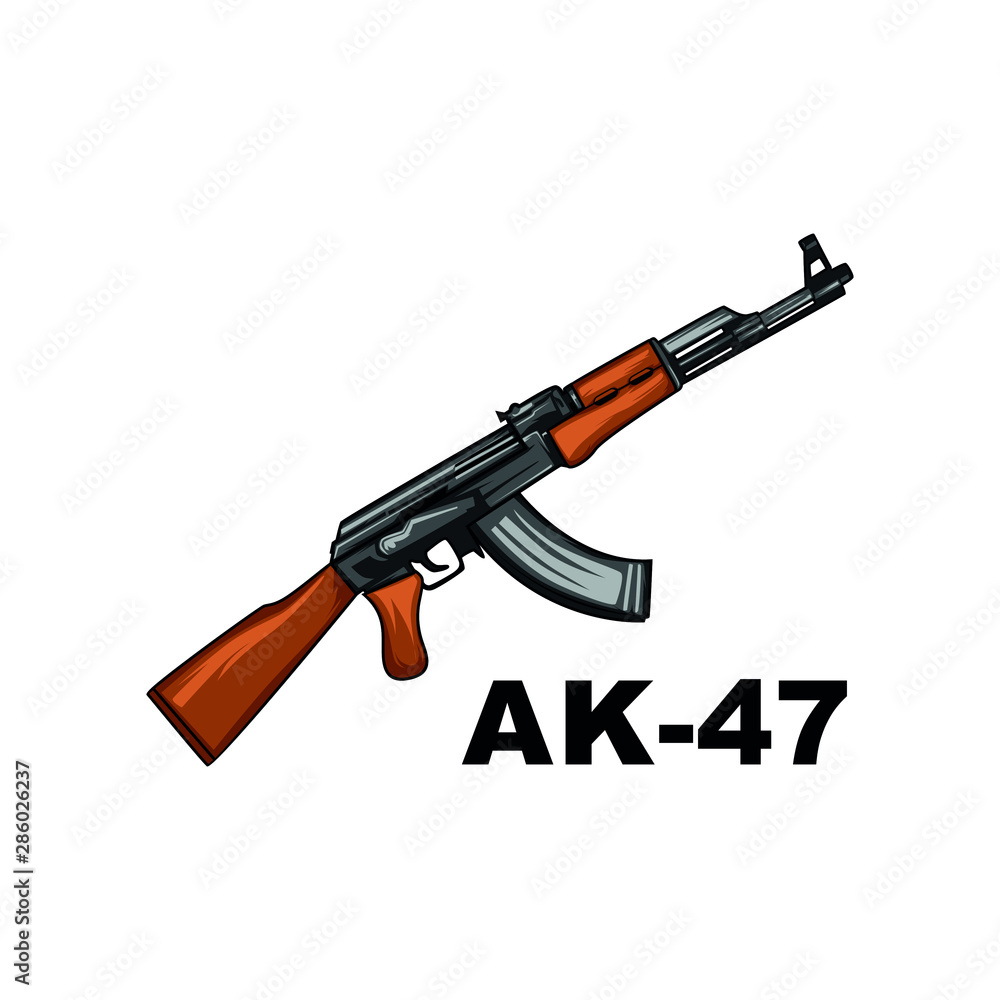 ak-47 vector. gun isolated on white background Stock Vector