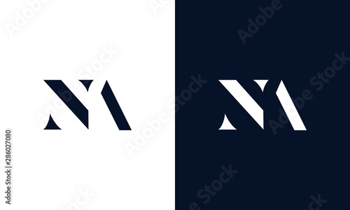 Abstract letter NA logo. This logo icon incorporate with abstract shape in the creative way. photo