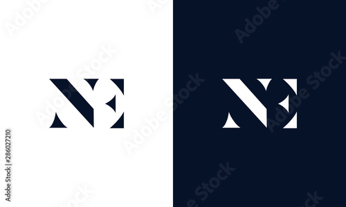 Abstract letter NE logo. This logo icon incorporate with abstract shape in the creative way. photo