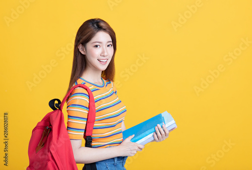 Portrait of beautiful asian  student  smiling