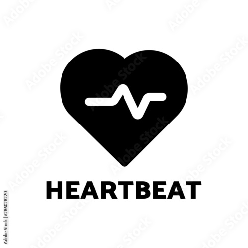 heartbeat icon in black solid style