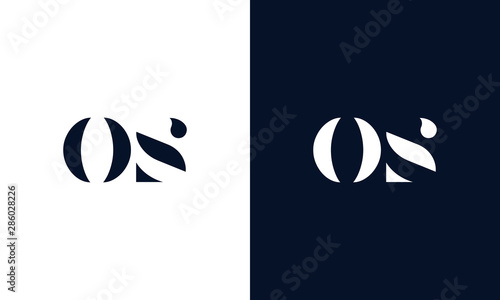 Abstract letter OS logo. This logo icon incorporate with abstract shape in the creative way. photo