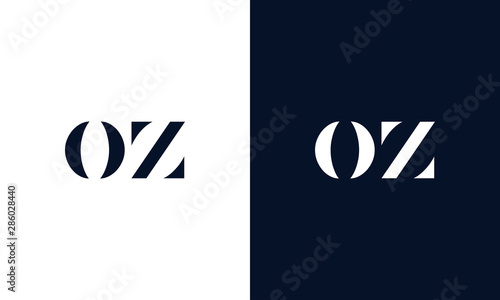 Abstract letter  OZ logo. This logo icon incorporate with abstract shape in the creative way. photo