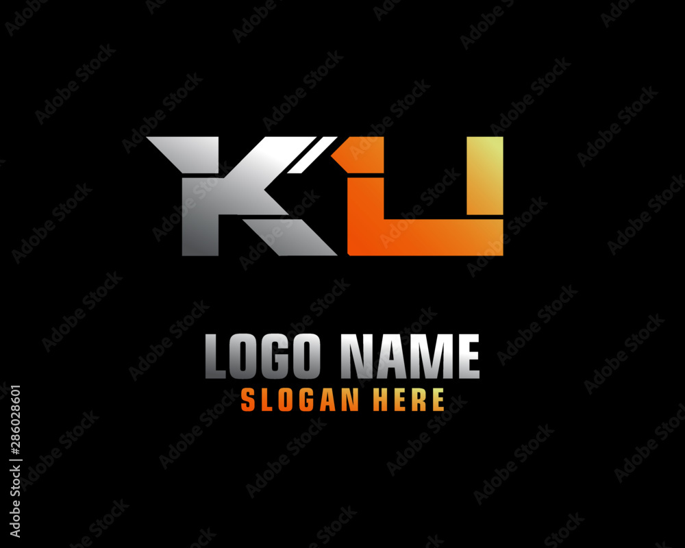 KU Initial letter logo template vector KU Initial letter logo template vector