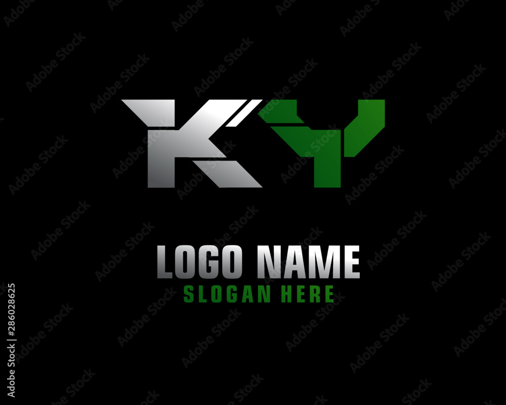 Fototapeta premium KY Initial letter logo template vector