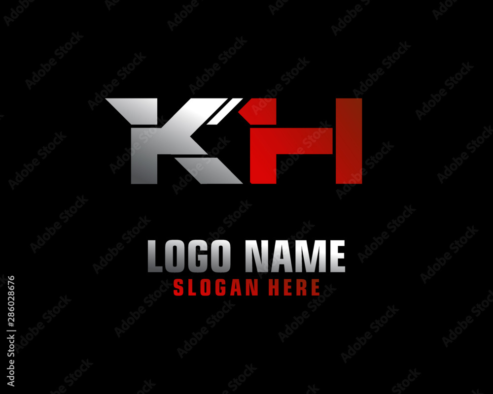 KH Initial letter logo template vector KH Initial letter logo template vector