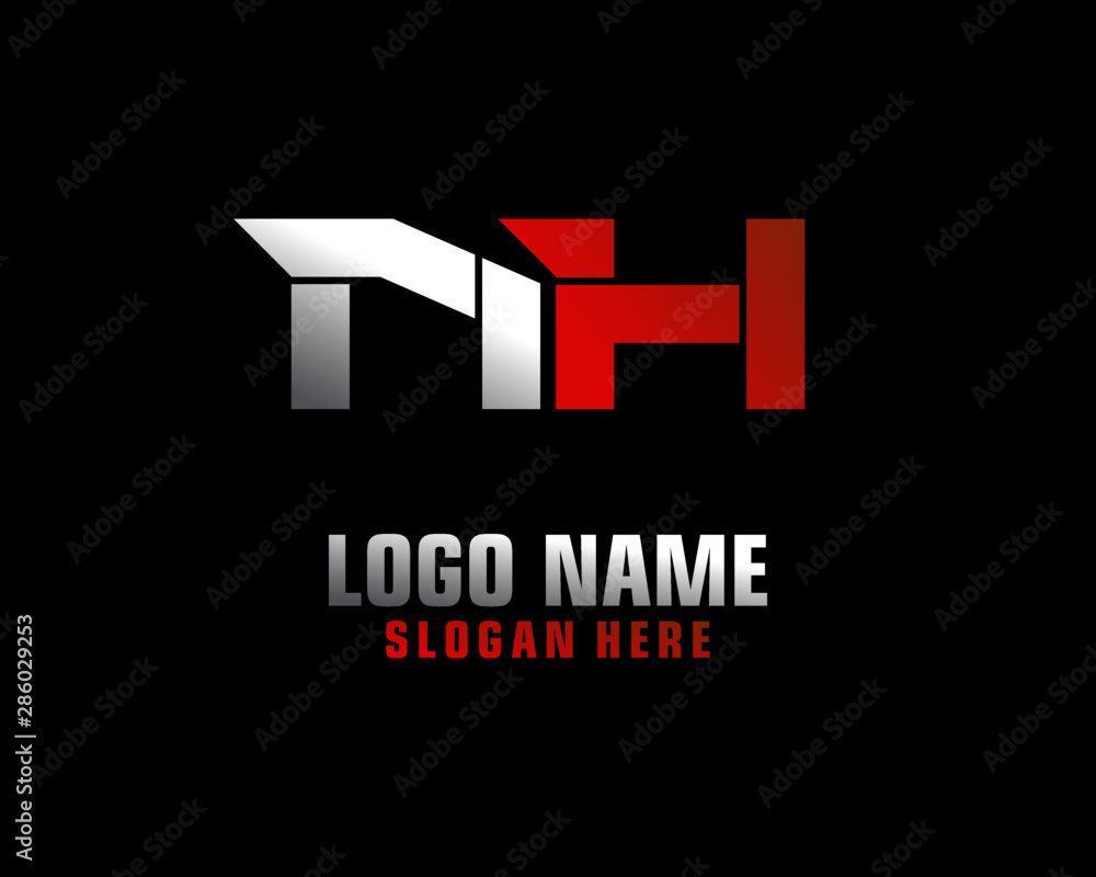 Fototapeta premium NH Initial letter logo template vector