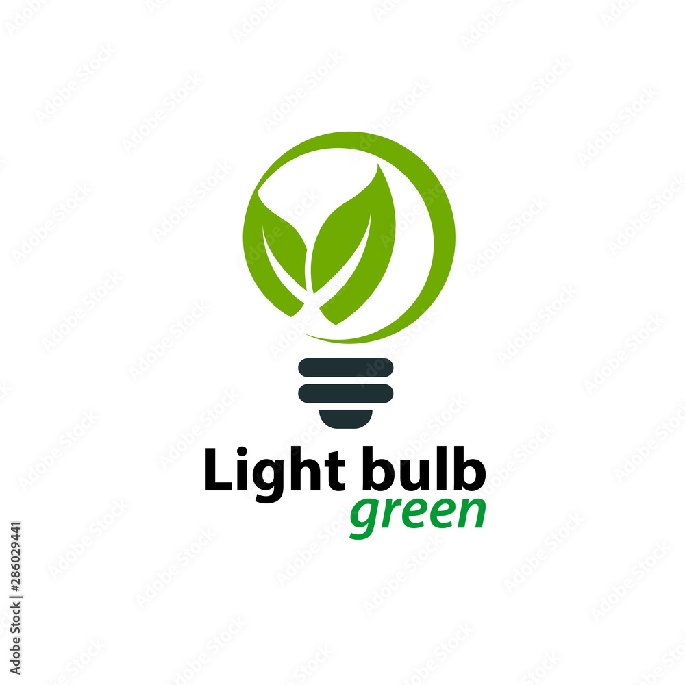 Ecology light bulb green logo icon design templat on White Background,Vector Illustration Ecology light bulb green logo icon design templat on White Background,Vector Illustration