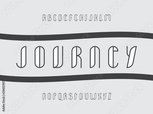 Journey font. Vector alphabet 