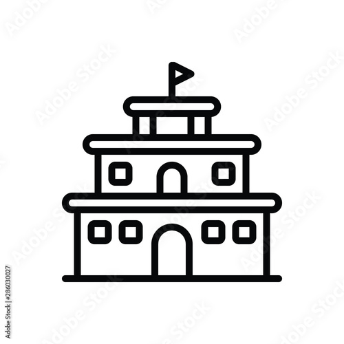 Black line icon for  campus school 