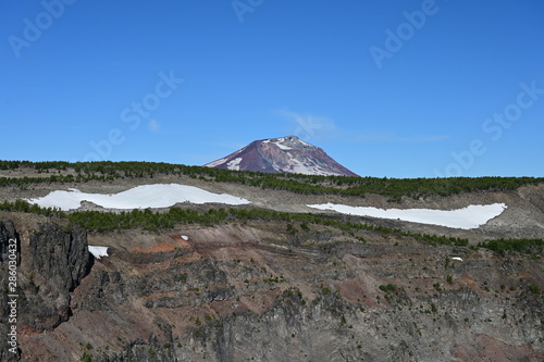 View of South Sister volcano from the Tam McArthur Rim Trail in Three Sisters Wilderness near Sisters, Oregon. photo