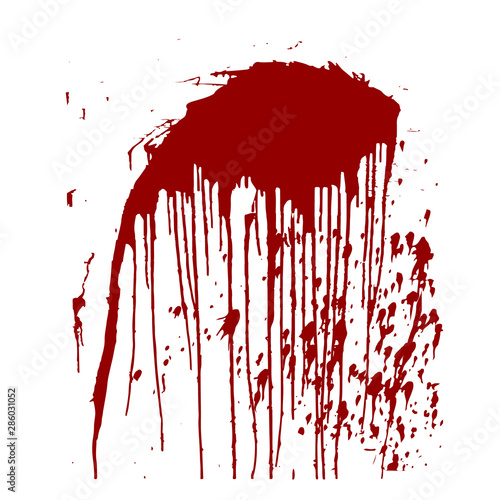 A spot of blood. Stains blood splatter. Vector illustration on isolated background.