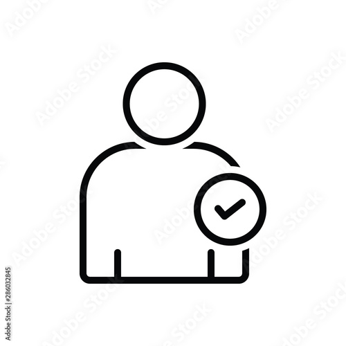 Black line icon for candidate