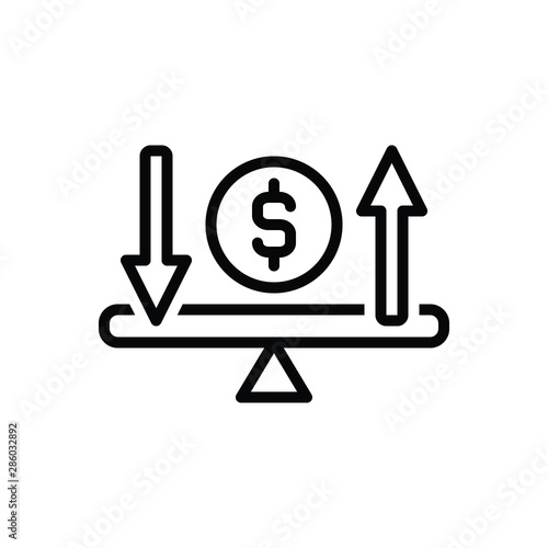 Black line icon for economic balance 