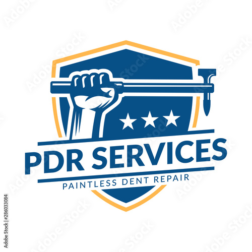 Paintless Dent Repair logo, PDR service logo, automotive company