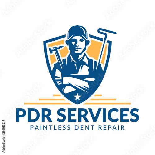 Paintless Dent Repair logo, PDR service logo, automotive company