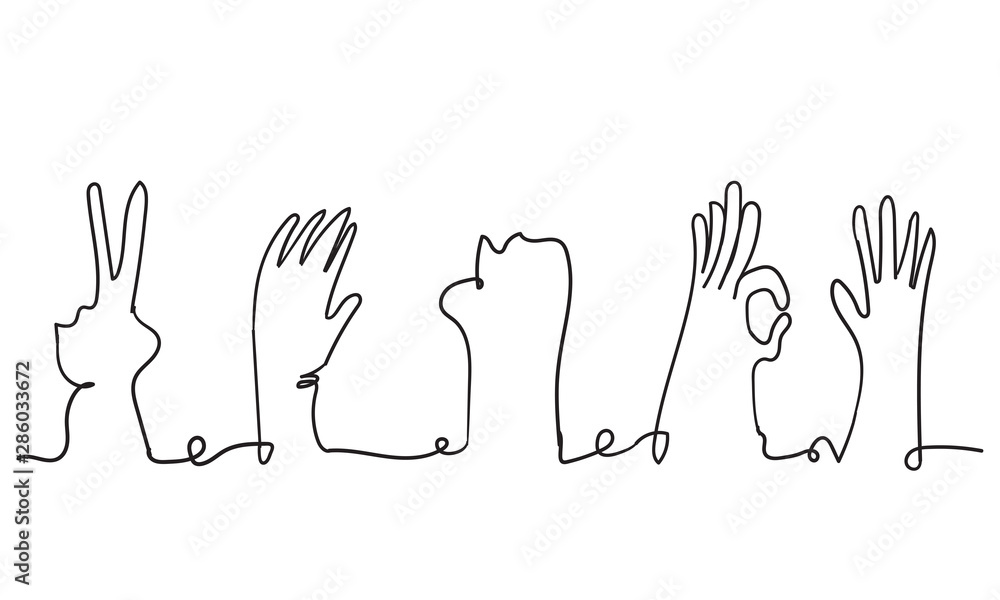 continuous line doodle hand applause gesture illustration continuous line doodle hand applause gesture illustration