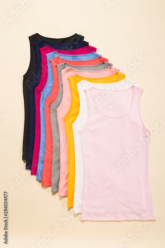 Colorful women vest on background
