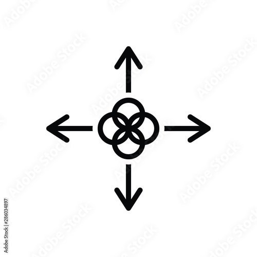 Valokuva Black line icon for join unite