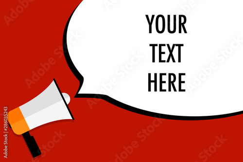 announcing with megaphone banner mock up vector illustration