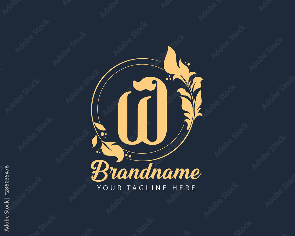 Fototapeta premium Luxury Initial Letter alphabet W Logo , Awesome Logo Design Template For Beauty Perfume Hotel Spa And more Fully Editable Vector EPS