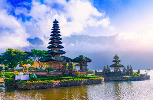 Pura ulun danu bratan temple bratan lake in Bali Indonesia.