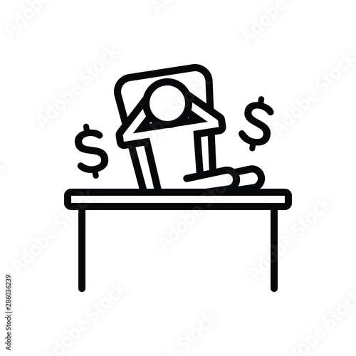 Black line icon for easy simple 